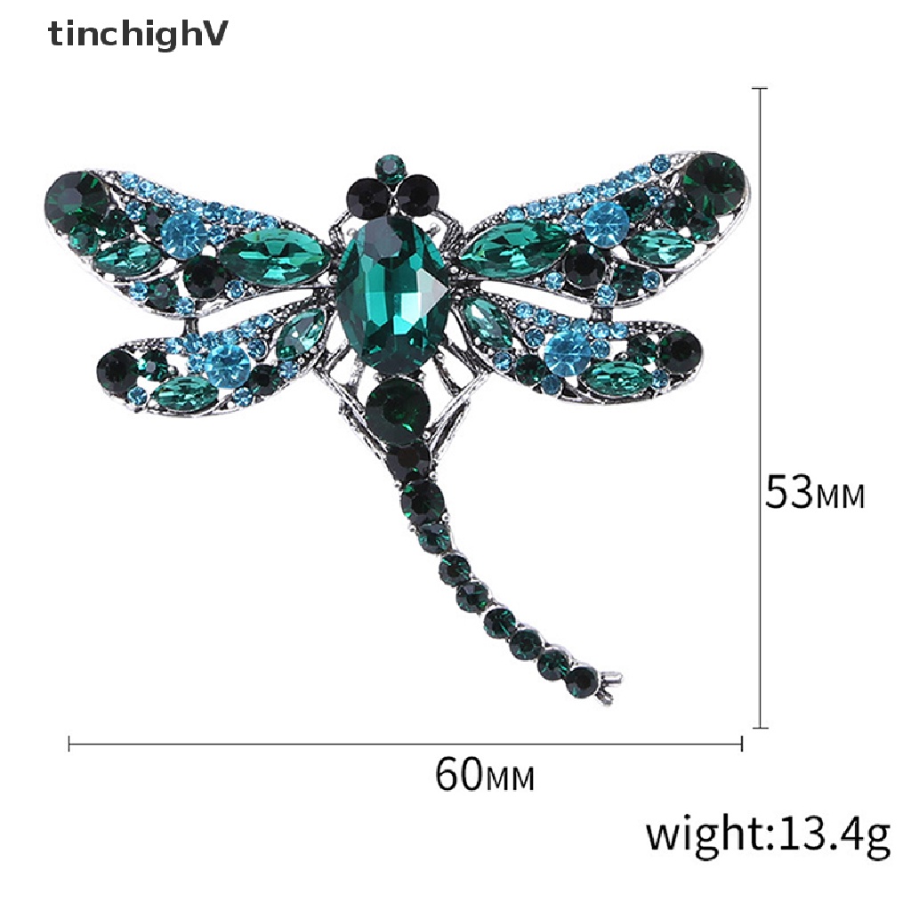 Ghim Cài Áo Hình Chuồn Chuồn Đính Pha Lê Phong Cách Vintage Thời Trang Cho Nữ