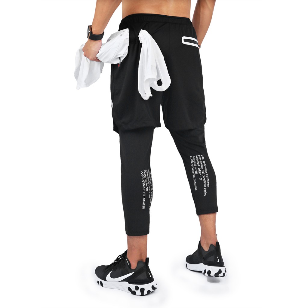 Quần Legging Thể Thao 2 Lớp In Logo DRS Cực Xịn Cho Mùa Thu, Phù Hợp Tập Gym, Running, Dáng Bao Ngầu (DRQ04)