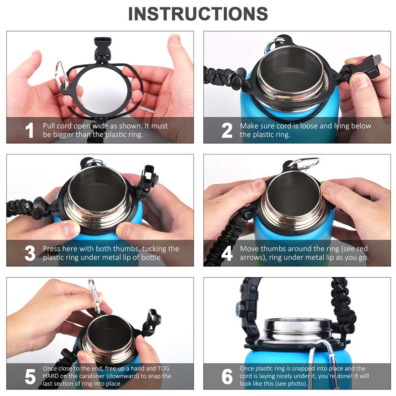 Vỏ Bọc Silicon Cho Bình Giữ Nhiệt Chân Không Paracord 32 &amp; 40oz Với Tay Cầm Bảo Vệ Jp5