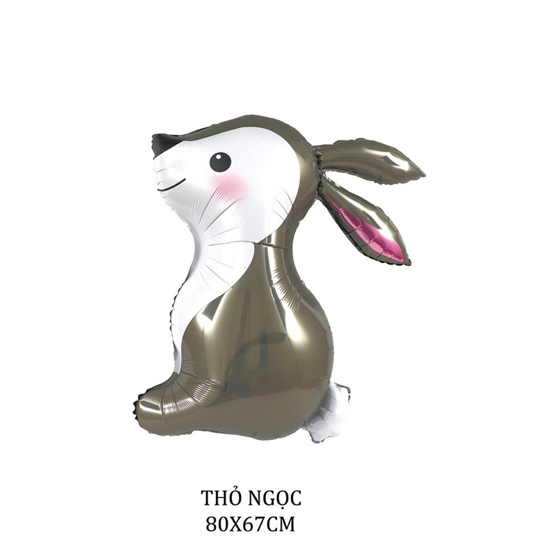 Bóng Hình Thỏ Ngọc Xám 3D, mèo Trang Trí Sinh Nhật