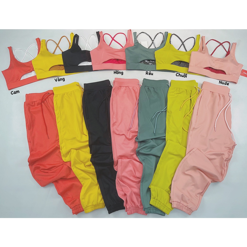 Set Dài Jogger Thể Thao Nữ, Bra 2 Lớp Cực Xịn Xò