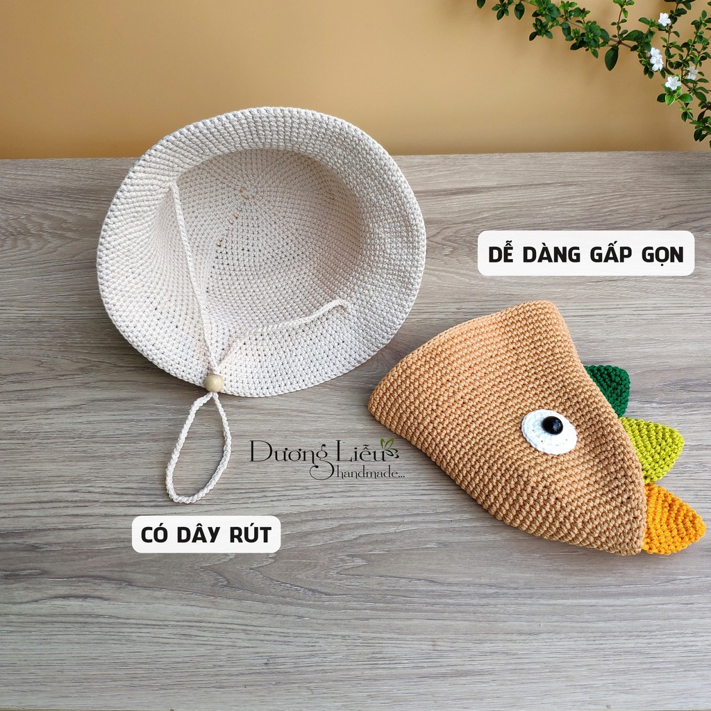 Nón Khủng Long Sợi Dệt Cho Bé Đáng Yêu