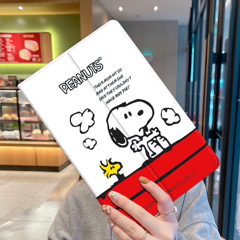 Bao Da Máy Tính Bảng In Hình Snoopy Cho iPad 2021 10.2 inch mini 6 9 8 mini 4 Air 3 / 2 / 1