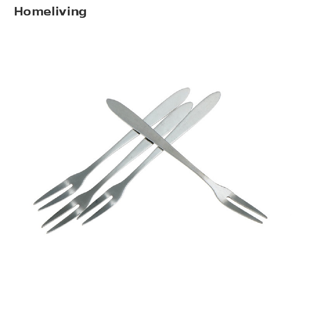 Bộ 6 Nĩa Ăn Trái Cây Hai Răng Bằng Thép Không Gỉ Sáng Tạo