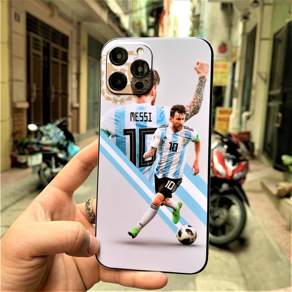 Dán điện thoại hình Messi, miếng Skin cho iphone 6/6s/7/7plus/x/xs/xsmax/11/12 và các dòng Android.