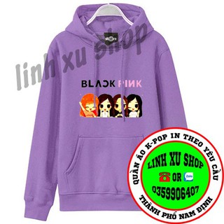 áo hoodie tím BLACKPINK in hình theo yêu cầu