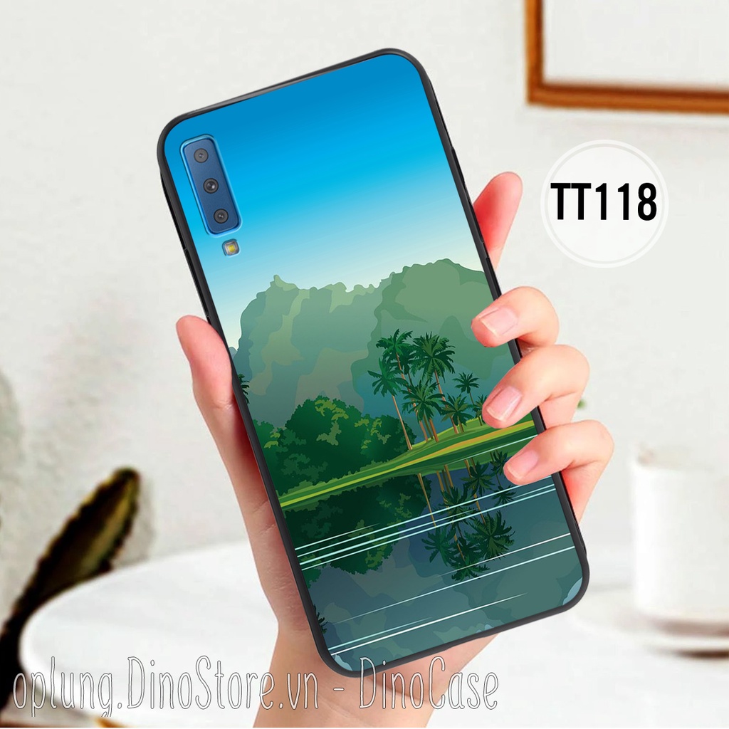 Ốp Samsung A7 2018 / A9 2018 / A50 / A70 - Ốp lưng nhựa bảo vệ camera chống bám bẩn hình phong cảnh vintage đơn giản.