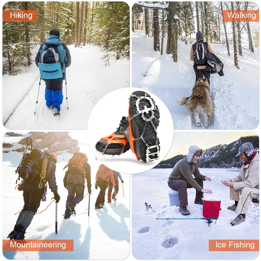 Bộ 18 Đinh Gắn Đế Giày Chống Trượt Đi Tuyết/Leo Núi/Câu Cá/Leo Núi Cho Nam Và Nữ