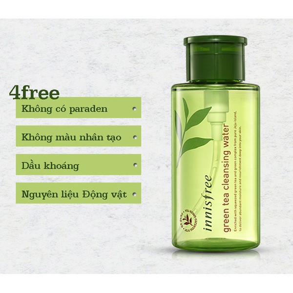 Nước Tẩy Trang INNISFREE Green Tea Dành Cho Da Dầu, Da Nhạy Cảm