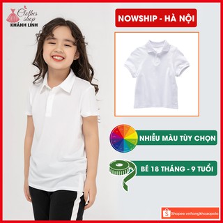 Áo polo cho bé áo cổ trụ ngắn tay chất liệu CVC cao cấp không nhăn xù, thấm hút mồ hôi tốt mặc thoáng mát