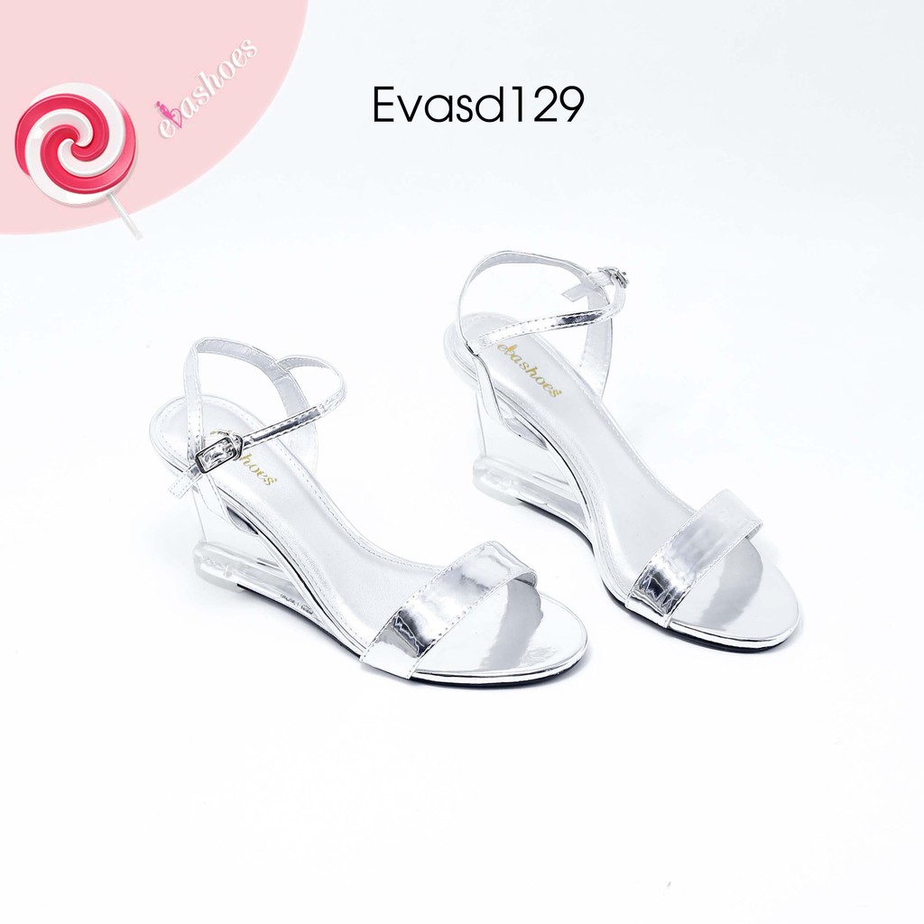 [Mã BMBAU50 giảm 50K đơn 150K] Sandal Đế Xuồng Quai Ngang Da Tổng Hợp 8cm Evashoes - EvaSD129