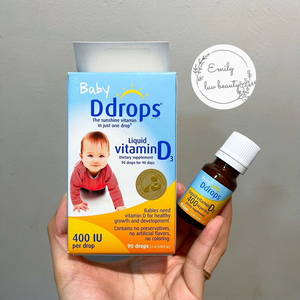 Vitamin D3 Baby Ddrops Mỹ cho bé 0-12 tuổi DATE XA