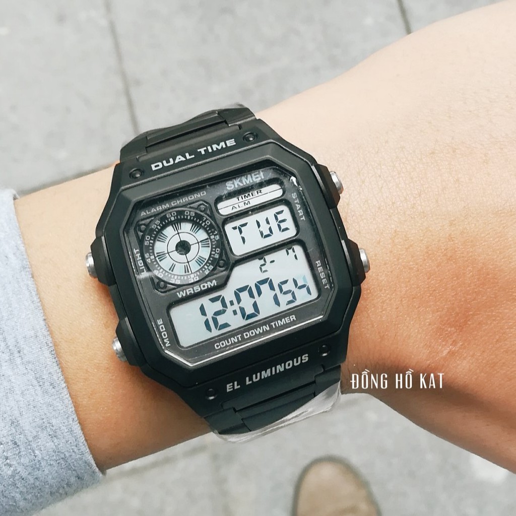 Đồng Hồ Nam Skmei 1335 Thể Thao Chống Nước Phong Cách Giờ Thế Giới