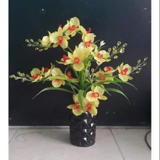 Combo nguyên liệu 09 bình hoa pha lê (hoa mai + đào + lan + ly)