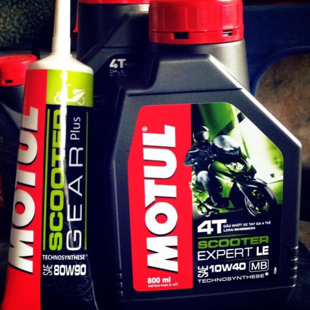 Combo sản phẩm dầu nhớt MoTul scooter expert le 10w40 800ml