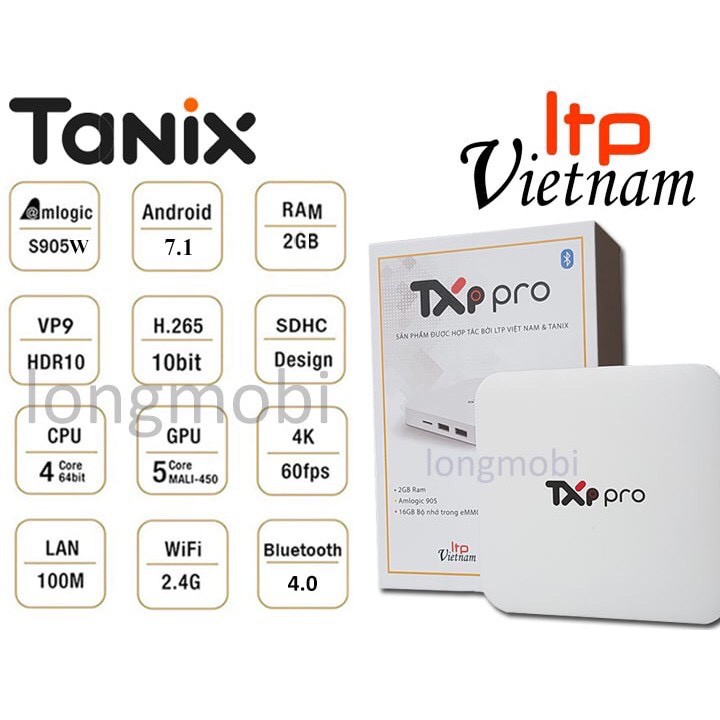 Android Tivi Box TXP Pro Truyền hình vtvcap On Bản Quyền HĐH Android 9 Ram 2G Rom 16G Chip Amlogic 905 - Hàng Chính Hãng