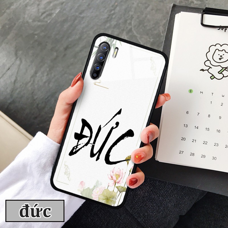 Ốp lưng kính 3D Oppo A91/ Reno 3 4G- chữ thư pháp ý nghĩa