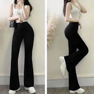 Quần ống loe chất len tăm siêu co giãn