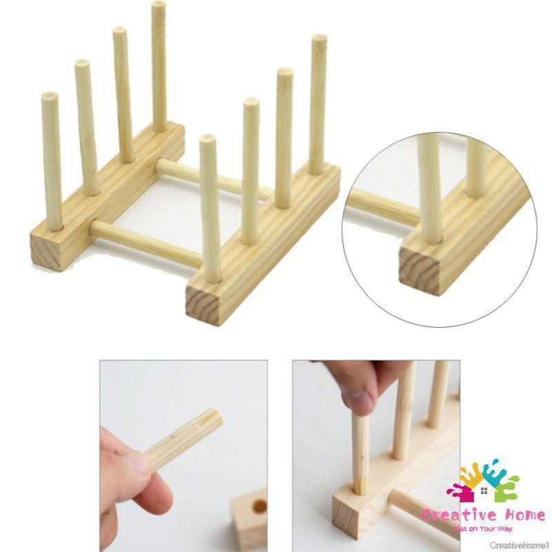 Bamboo Wooden Dish Rack Plates Holder Kitchen Storage Cabinet Organizer For Dish / Plate / Bowl / Cup / Pot Lid