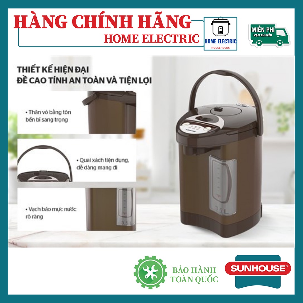 BÌNH THỦY ĐIỆN 3.5 L SUNHOUSE SH1535 Bảo HÀNH TOÀN QUỐC 12 THÁNG CHÍNH HÃNG TOÀN QUỐC
