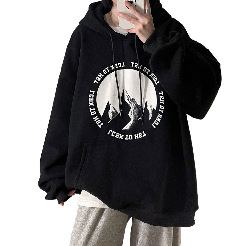 Áo khoác nỉ nam nữ Áo sweater hoodie nam nữ from rộng hình Núi DC303 | BigBuy360 - bigbuy360.vn