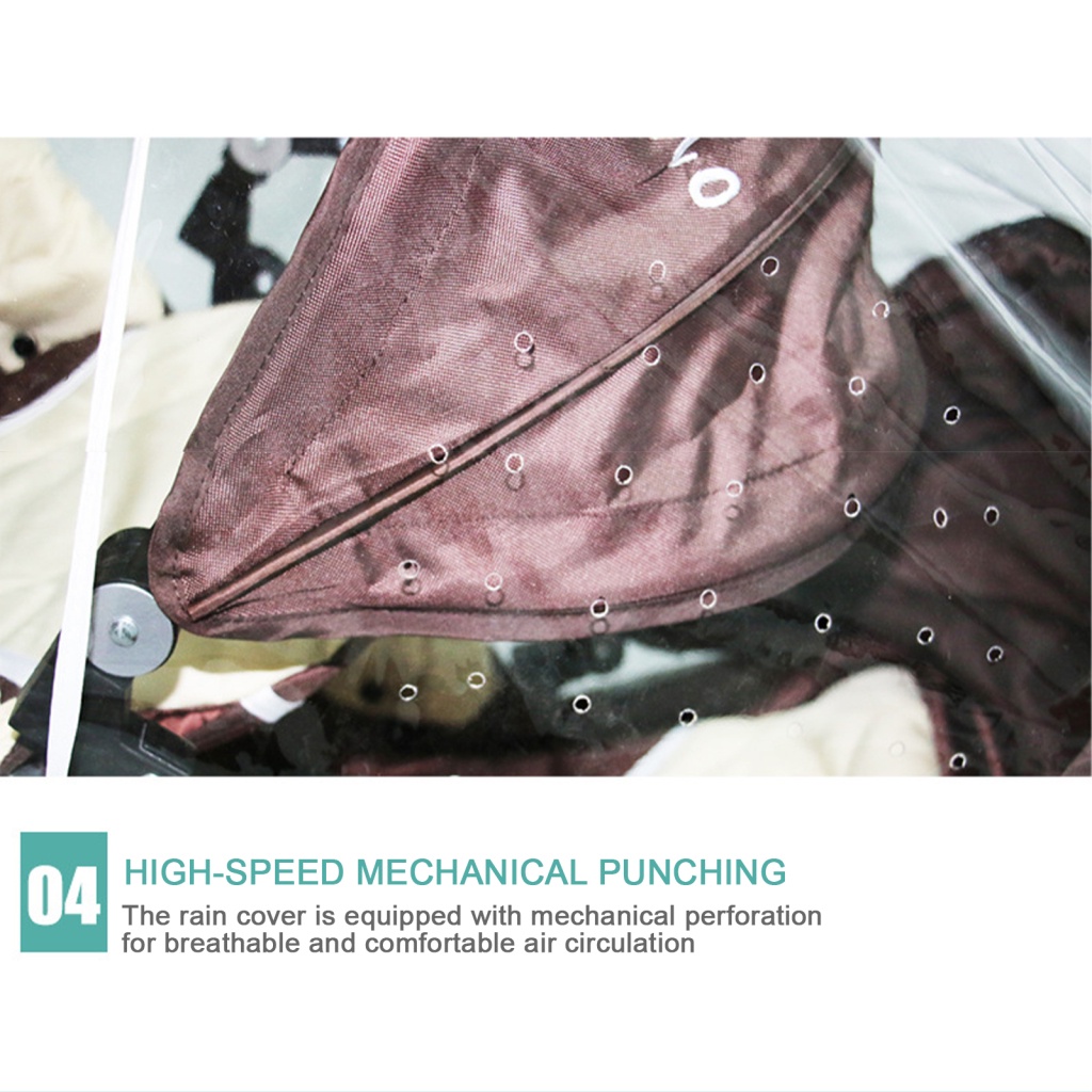 Tấm Chắn Mưa Bằng PVC Trong Suốt Hai Cửa Mở Chống Nước Thông Dụng Kích Thước 82X94X89Cm Cho Xe Đẩy Em Bé