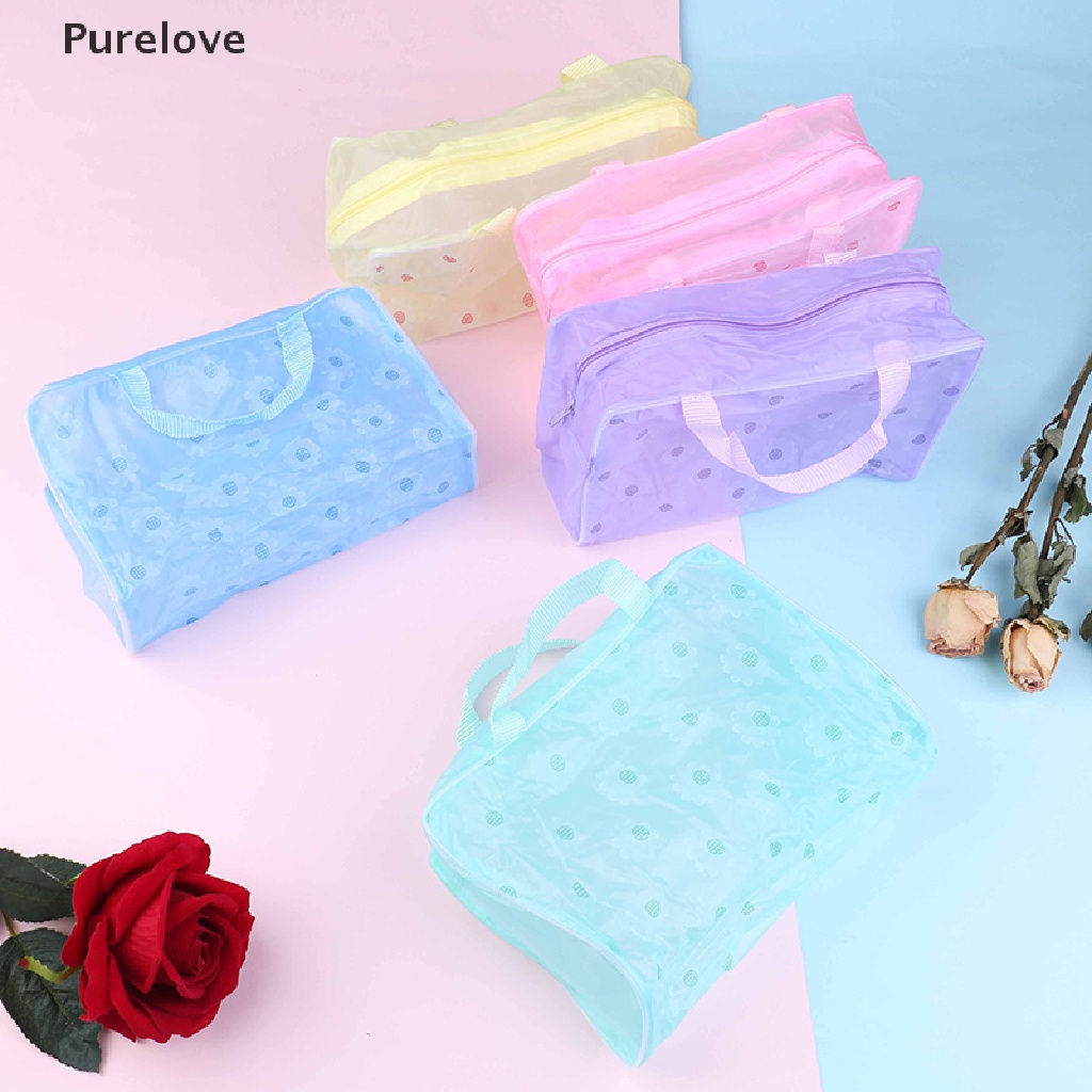 Túi Đựng Mỹ Phẩm Bằng PVC Trong Suốt Phối Khóa Kéo Tiện Lợi