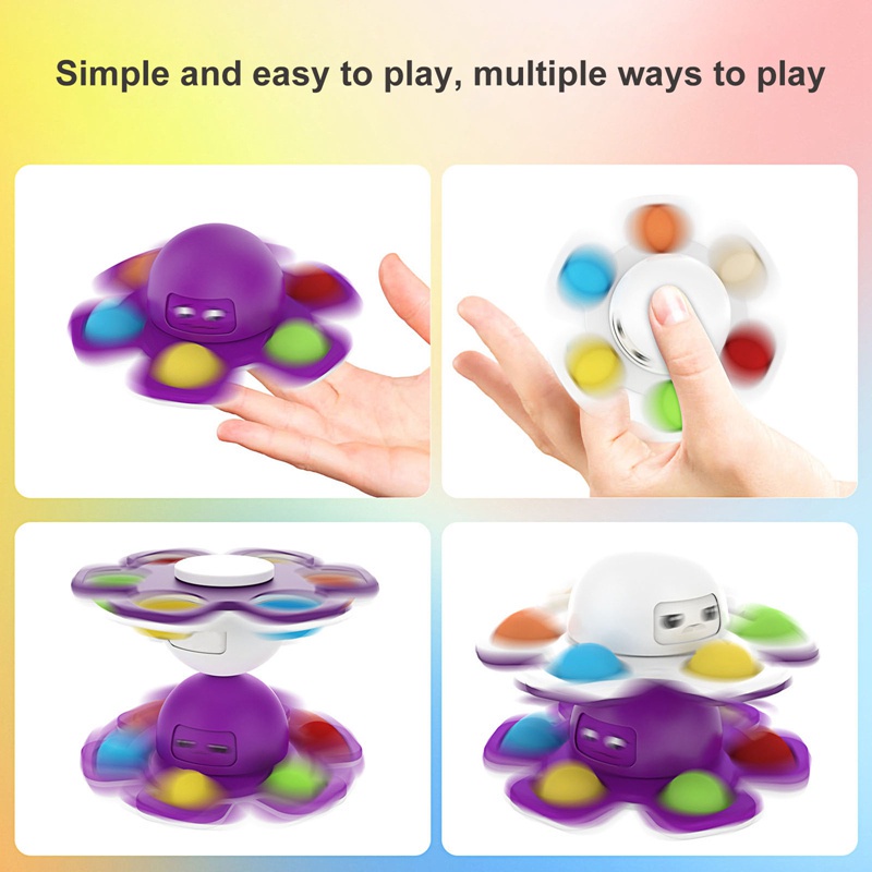 Đồ Chơi Rubik Con Quay Fidget Spinner Hình Bông Hoa Kèm Pop It Siêu Hót