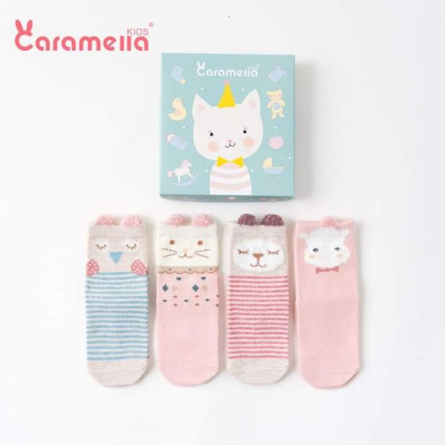 Tất hộp Caramella_Set 4 đôi được chọn mẫu