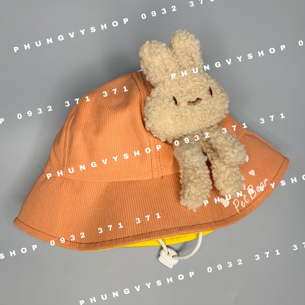 Bé 2.5-6 Tuổi/ Vòng đầu 52cm_ Mũ Bo cực dễ thương GẤU PET BEAR- Nón Tai bèo