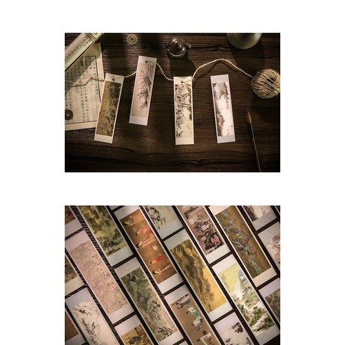 Hộp 30 thẻ đánh dấu sách phong cách Trung Hoa thời trang