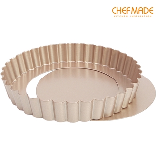 Khay Tròn Chefmade Wk9209 Không Dính Mini Dùng Làm Bánh Tart Hình Tròn Màu Vàng 7 Inch