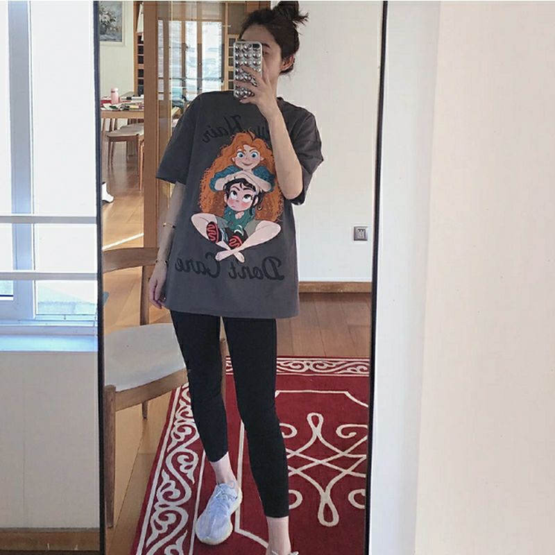 áo thun nữ form rộng unisex oversize công chúa tóc đỏ