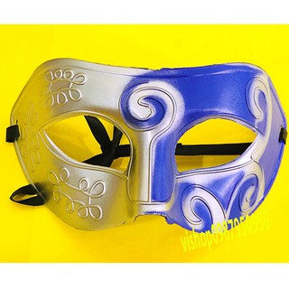 Mặt nạ nửa mặt bạc phối xanh cổ điển Che Nửa Mặt Dùng Cho Tiệc Halloween,sự kiện,lễ hội hóa trang có dây đeo