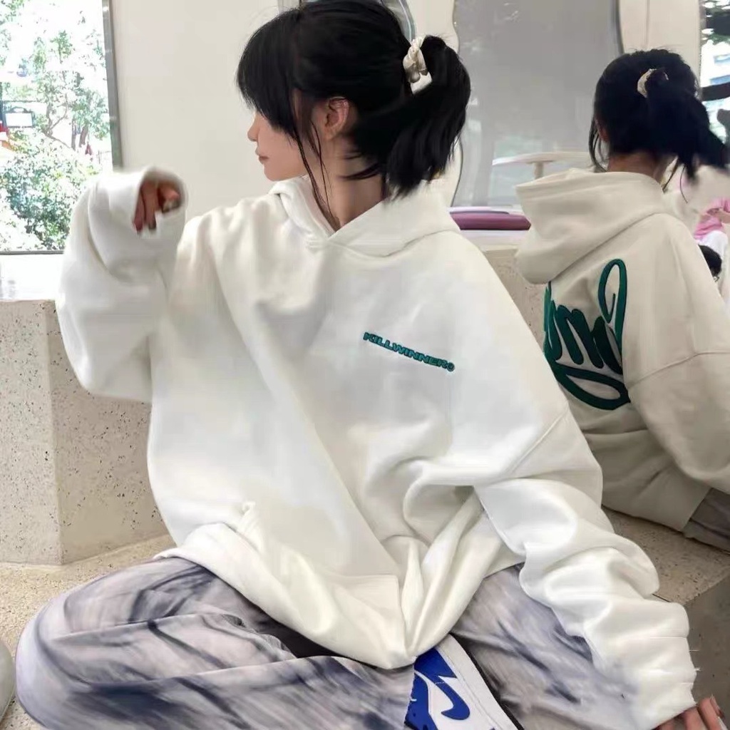 Áo hoddie compo RUBY HOUSE86 chất nỉ bông dầy, màu trắng trẻ trung, from to unisex