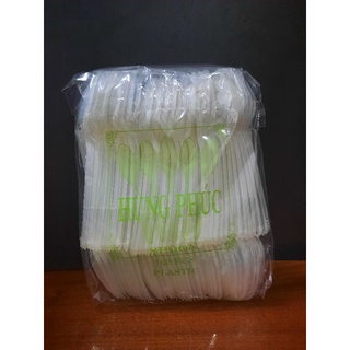 Combo 100 muỗng cơm nhựa trong muỗng dùng 1 lần
