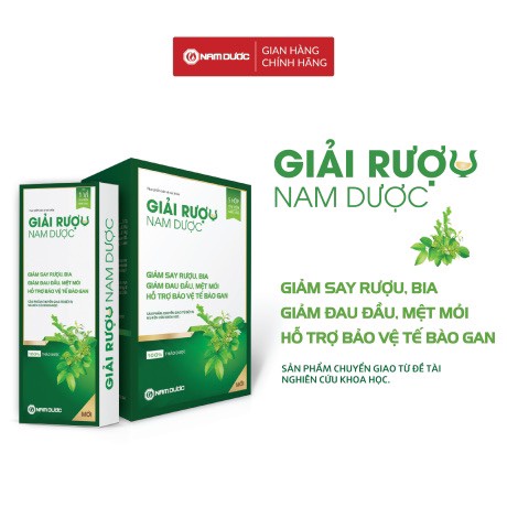 VIÊN GIẢI RƯỢU NAM DƯỢC - HỘP 1 VỈ X 6 VIÊN - giảm say, mệt mỏi khi uống bia rượu