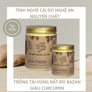 Tinh bột nghệ đỏ nghệ an nguyên chất cao cấp 500g i hàm lượng curcumin cao i chứng nhận attp i bản farm