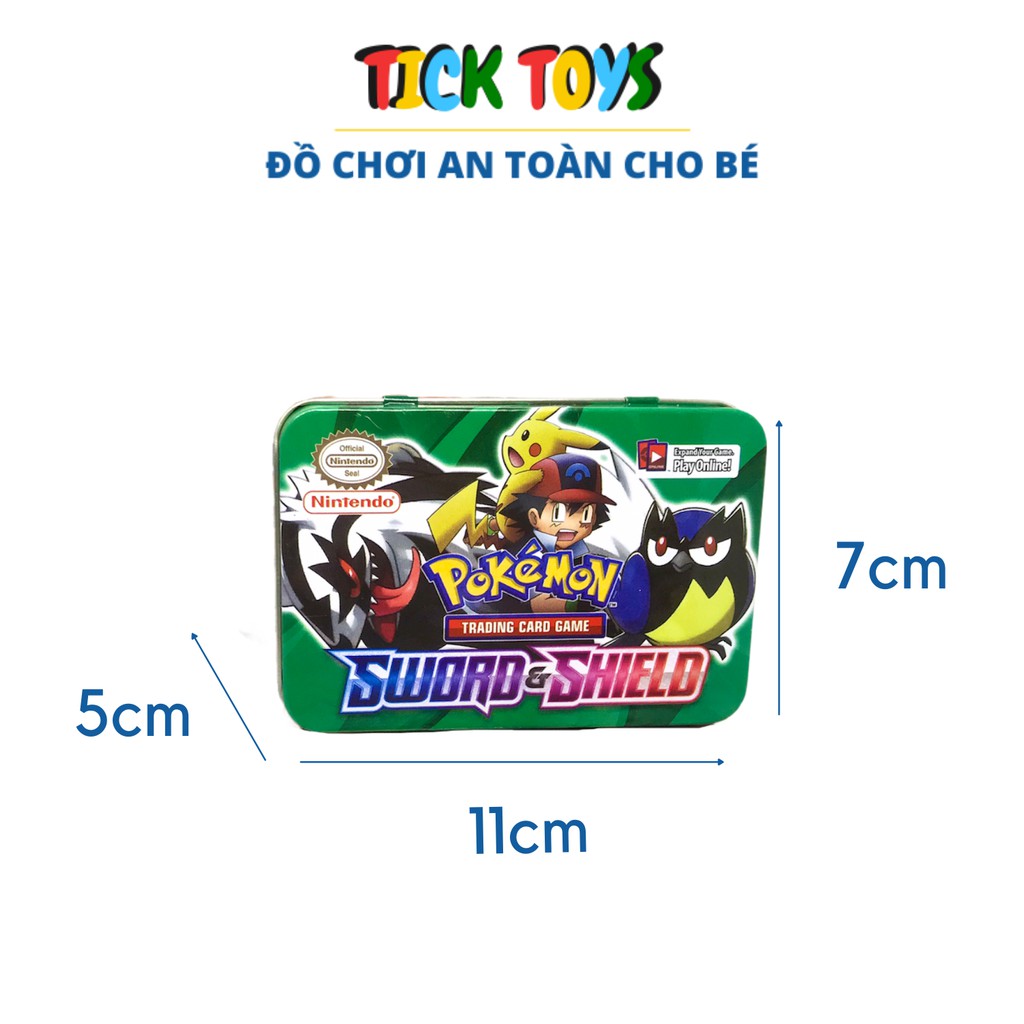 HỘP 40 THẺ BÀI POKEMON HỘP SẮT