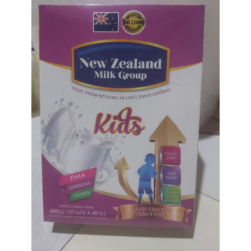 (Tặng hộp khẩu trang)Sữa Bột New Zealand Milk Group Kids Bổ Sung Vitamin Và Khoáng Chất Cho Trẻ Hộp 400g