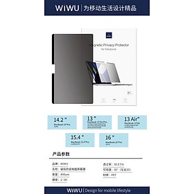 Dán Chống Trộm Wiwu Magnetic Privacy Protector Dành Cho Macbook Chống Trầy Xước, Chống Lóa - Hàng Chính Hãng