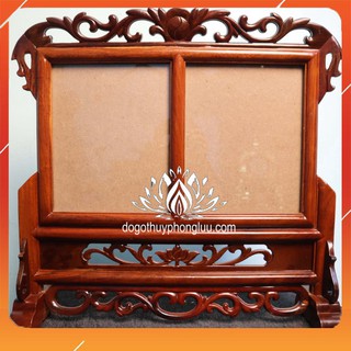 Khung ảnh thờ đôi.khung hình 3 ảnh thờ gỗ hương cỡ ảnh 18x24.21x31.25x35