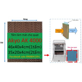 Combo 3  tấm làm mát chuyên dụng cho quạt điều hòa Akyo AK 4000 (Màu Nâu và Xanh)