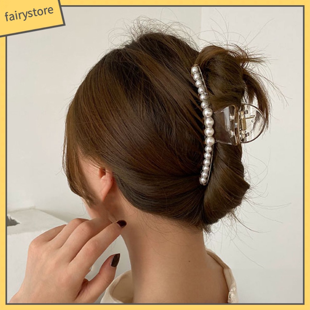 Kẹp Tóc Đính Ngọc Trai Giả Bằng Nhựa Thời Trang