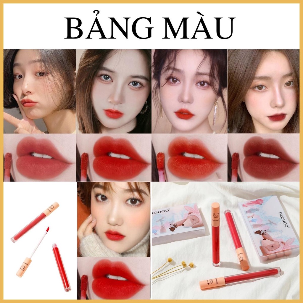 Set 5 Cây Son Kem Lì Drohoo Nội Địa Trung Mềm Mượt Lâu Trôi Chống Dính Cốc Lên Màu Chuẩn 20g- AnnA.4.0.Cosmetic | BigBuy360 - bigbuy360.vn