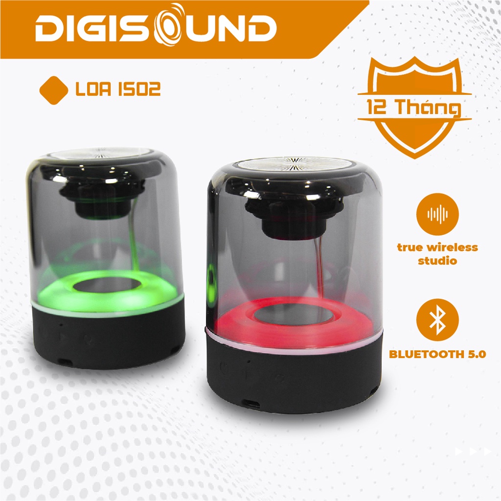 Loa bluetooth mini không dây cầm tay có đèn led đổi màu, nghe nhạc hay, hỗ trợ cắm usb thẻ nhớ, Kiwi IS02
