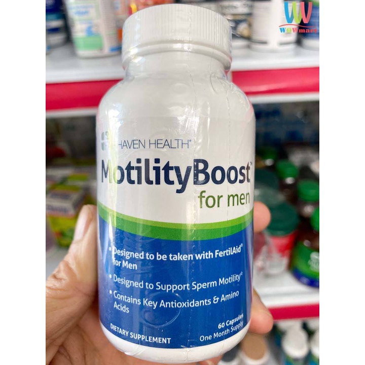 MotilityBoost for Men giúp tăng cường sinh lý nam, phát triển tinh trùng và tăng khả năng thụ thai lọ 60 viên- Mỹ