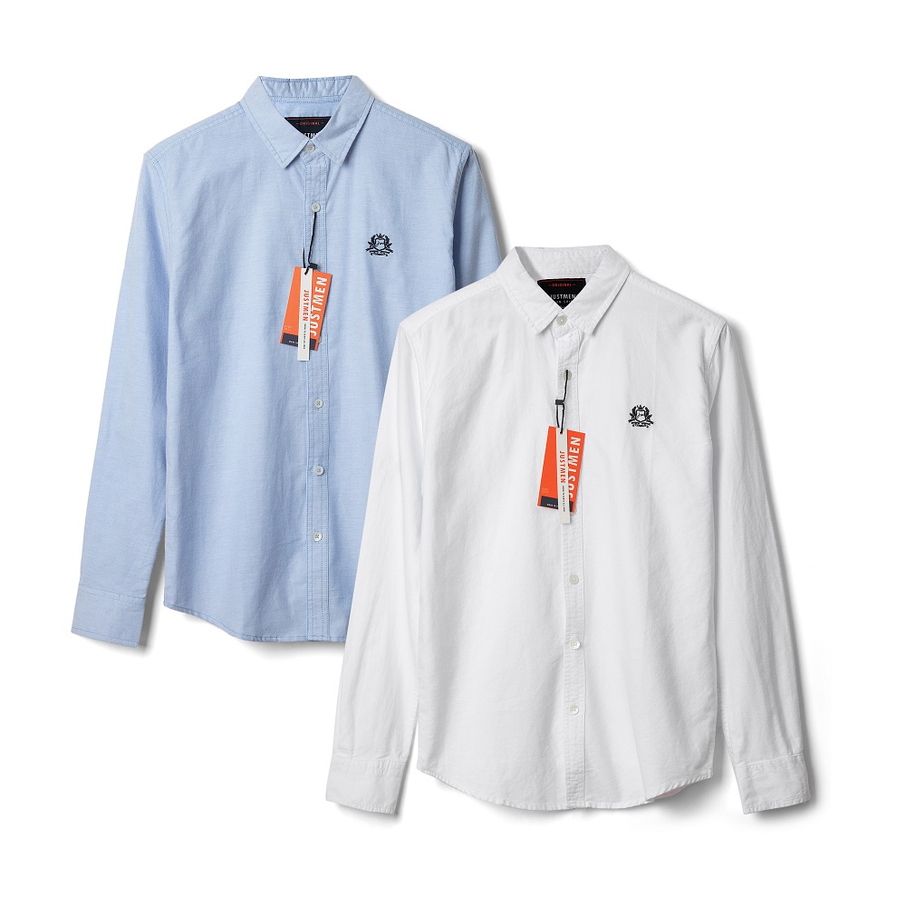 Áo Sơ Mi Tay Dài Thêu Logo Just Men SS22