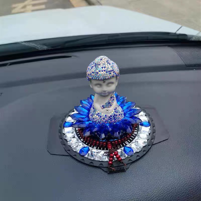 Tượng Phật Thích Ca đính đá để taplo xe ô tô - Tượng Phật đính đá cao cấp