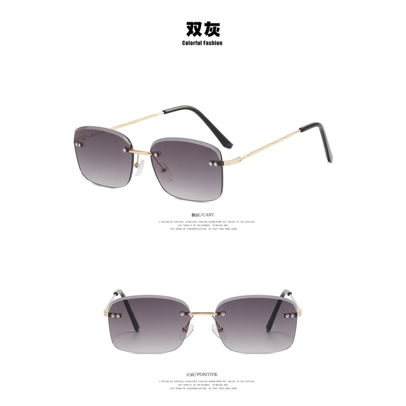 Kính Mát Gọng Vuông Kim Loại Chống Tia UV Phong Cách Âu Mỹ Thời Trang Unisex